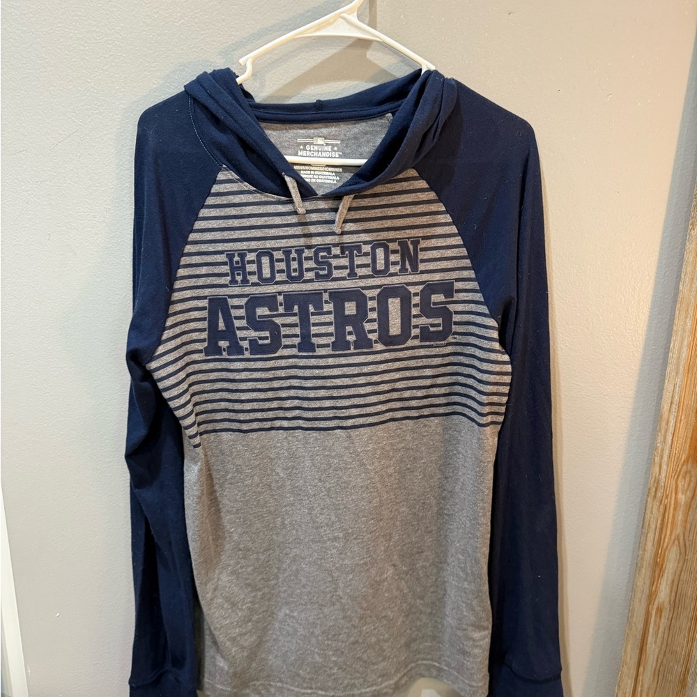 Genuine Merchandise Astros Navy and Gray Striped Hoodie shirt
